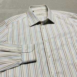 Ermenegildo‎ Zegna Button Dress Shirt Men's 44 17 1/2 Striped